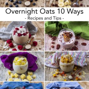 A collage of 8 different ways to serve overnight oats
