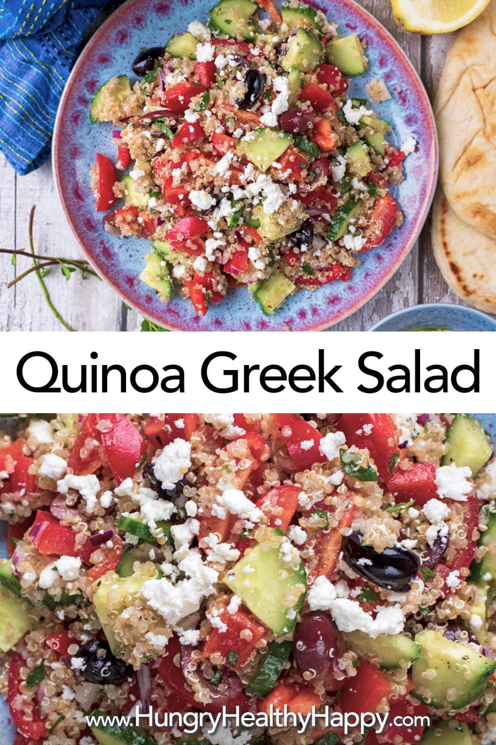 Quinoa Greek Salad - Hungry Healthy Happy