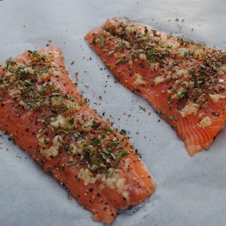 Lemon and Rosemary Salmon - Hungry Healthy Happy