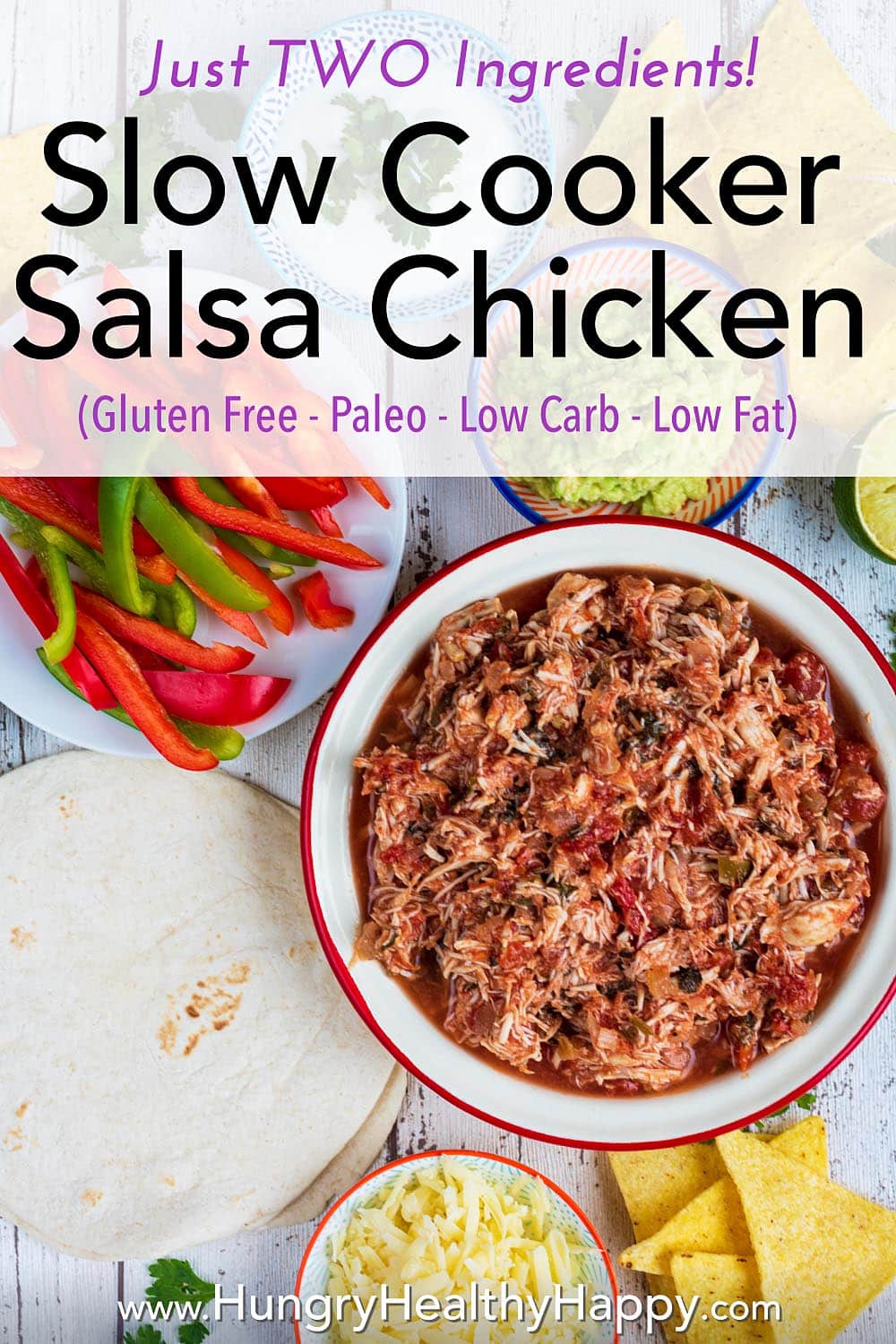 Slow Cooker Salsa Chicken - Hungry Healthy Happy