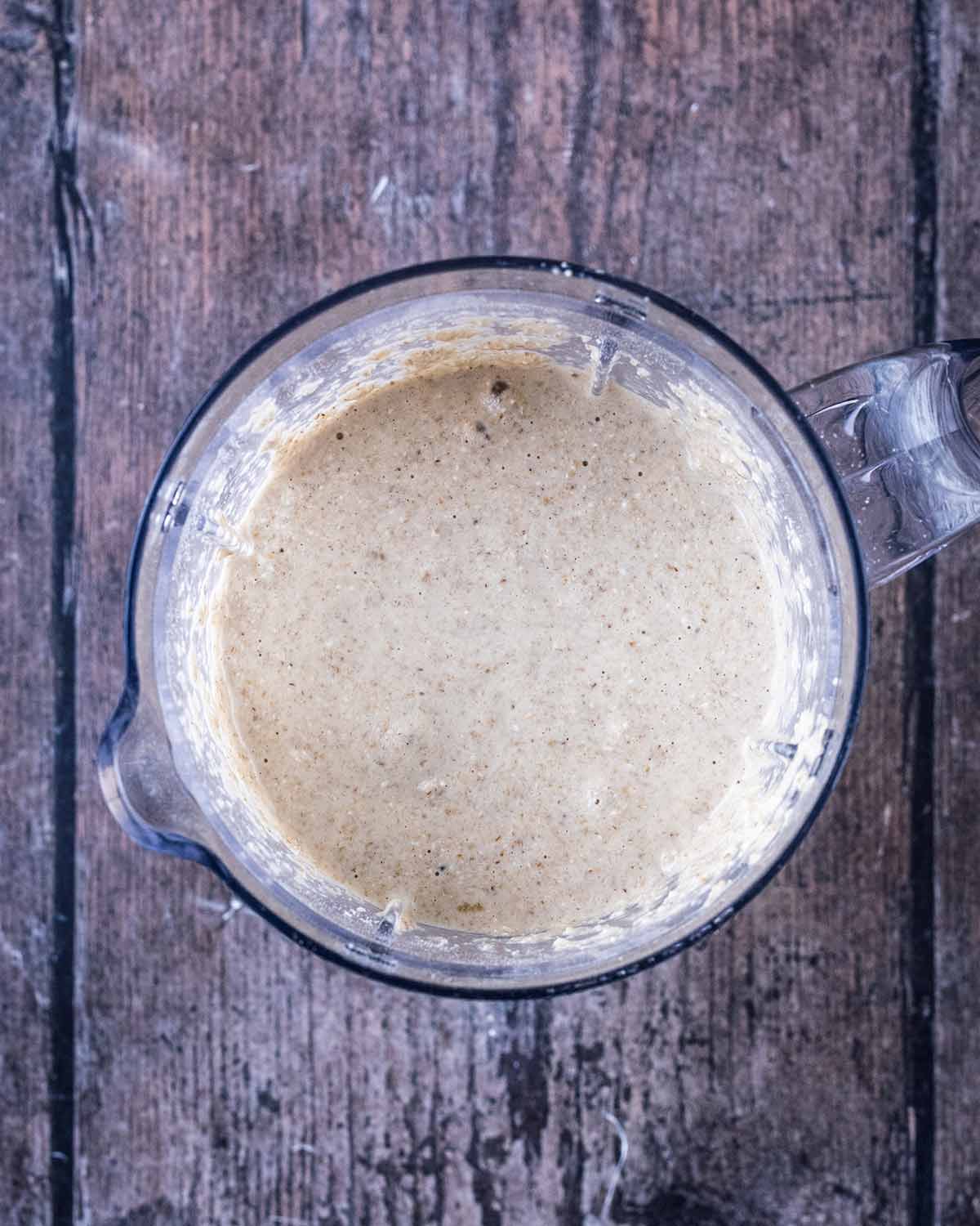 Everything blended in the jug.