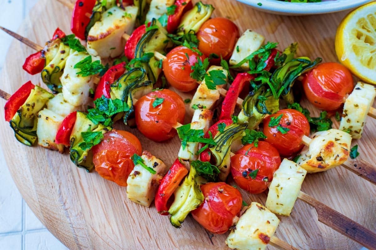 Halloumi and Vegetable Skewers Recipe