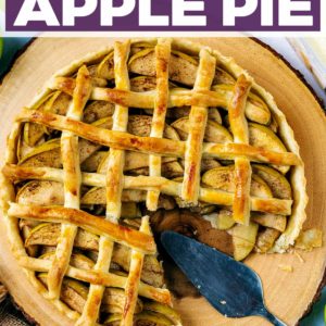 Healthy Apple Pie with a text title overlay.