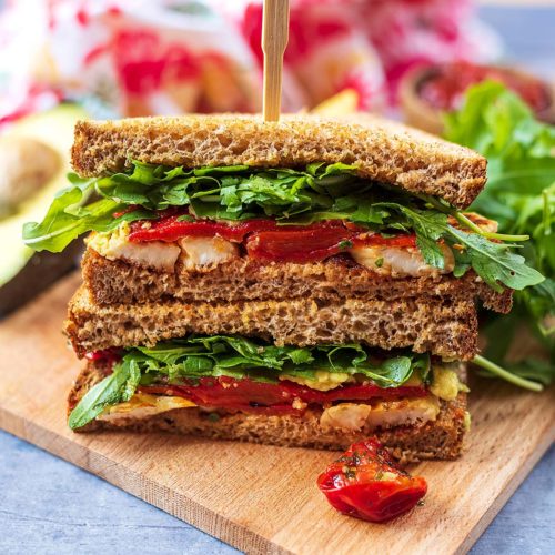 Halloumi and Roasted Pepper Sandwich - Hungry Healthy Happy