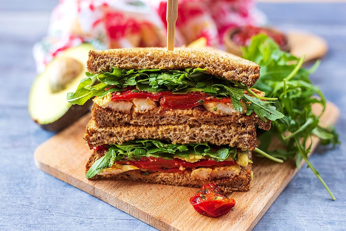 Halloumi and Roasted Pepper Sandwich - Hungry Healthy Happy