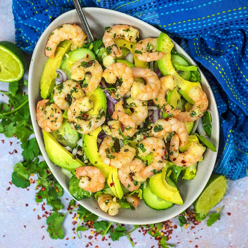 Chilli and Lime Prawn and Avocado Salad - Hungry Healthy Happy
