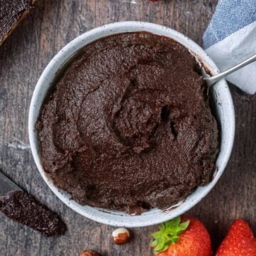 Homemade healthier nutella in a bowl.