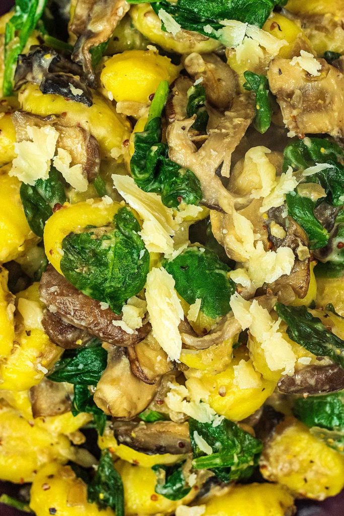 Spinach and Mushroom Gnocchi - Hungry Healthy Happy