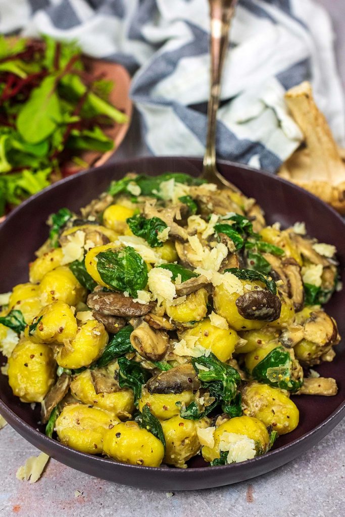 Spinach and Mushroom Gnocchi - Hungry Healthy Happy