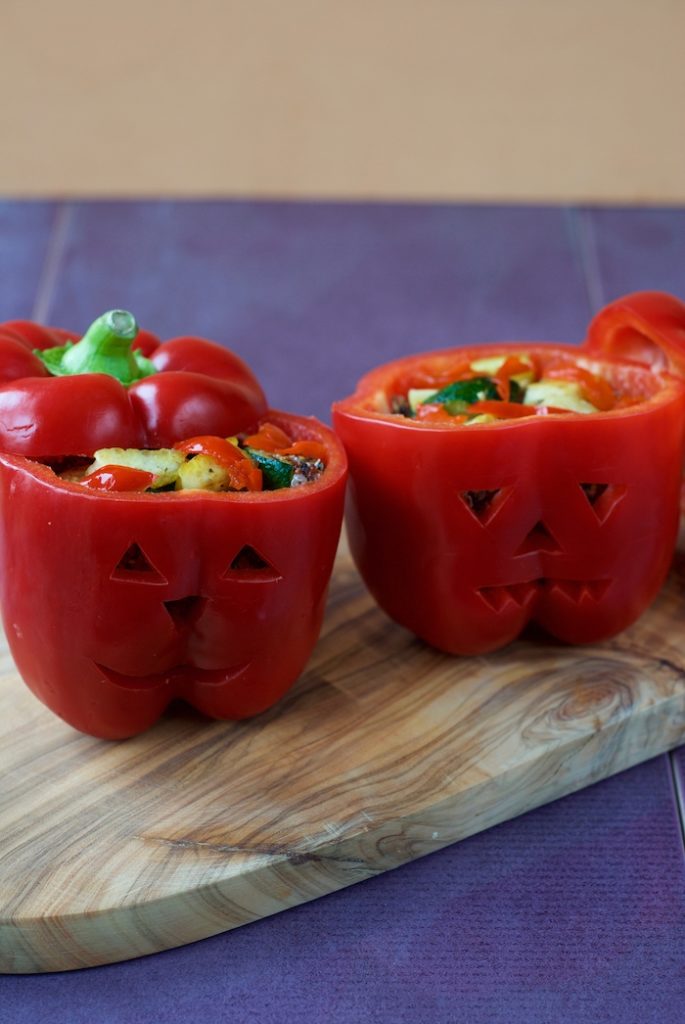 Halloween Stuffed Peppers - Hungry Healthy Happy