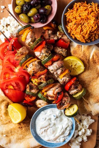 Greek Chicken Skewers - Hungry Healthy Happy