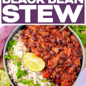 Chipotle black bean stew with a text title overlay.