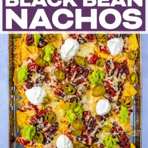Chipotle Black Bean Nachos with a text title overlay.