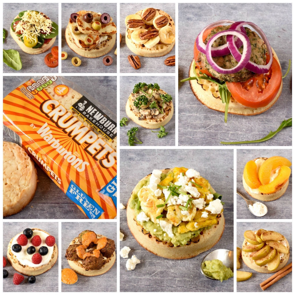 A collage of 10 Vegetarian Crumpet Toppings