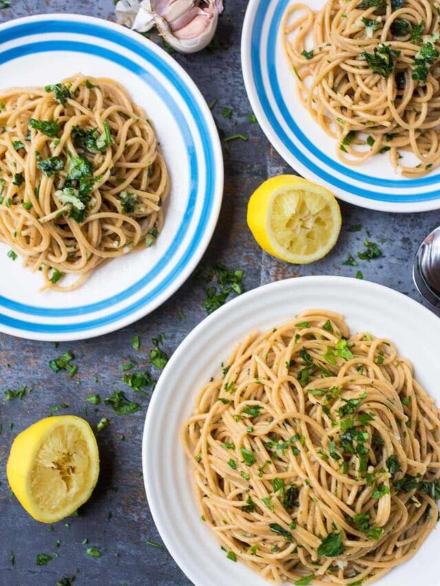 15 Minute Garlic Spaghetti web story