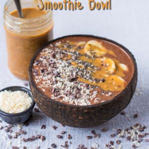 Chocolate Peanut Butter Smoothie Bowl title picture