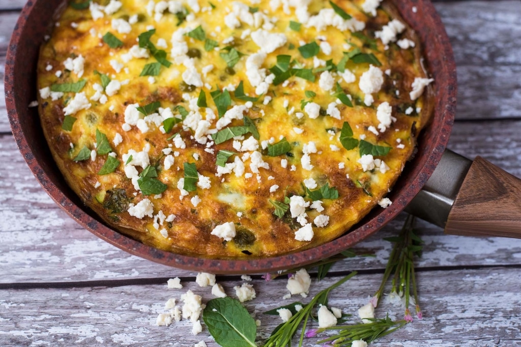Courgette, Mint and Feta Frittata - Hungry Healthy Happy