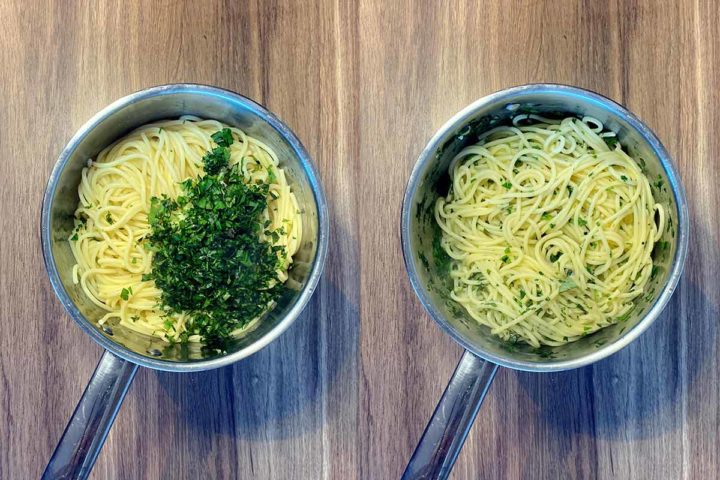 15 Minute Garlic Spaghetti (aglio e olio) - Hungry Healthy Happy