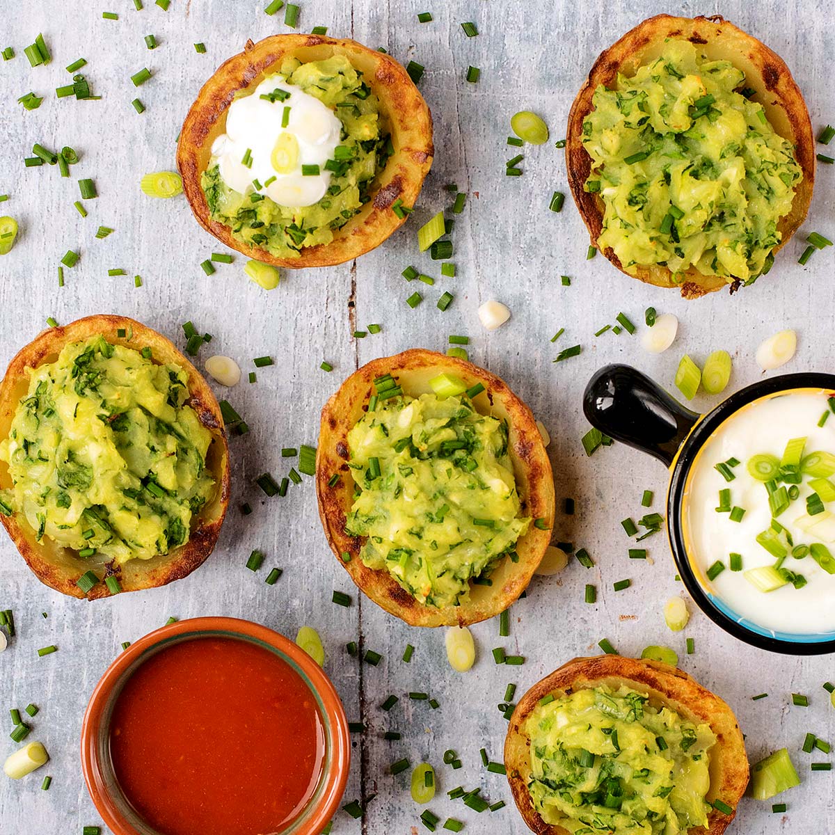 Super Greens Loaded Potato Skins