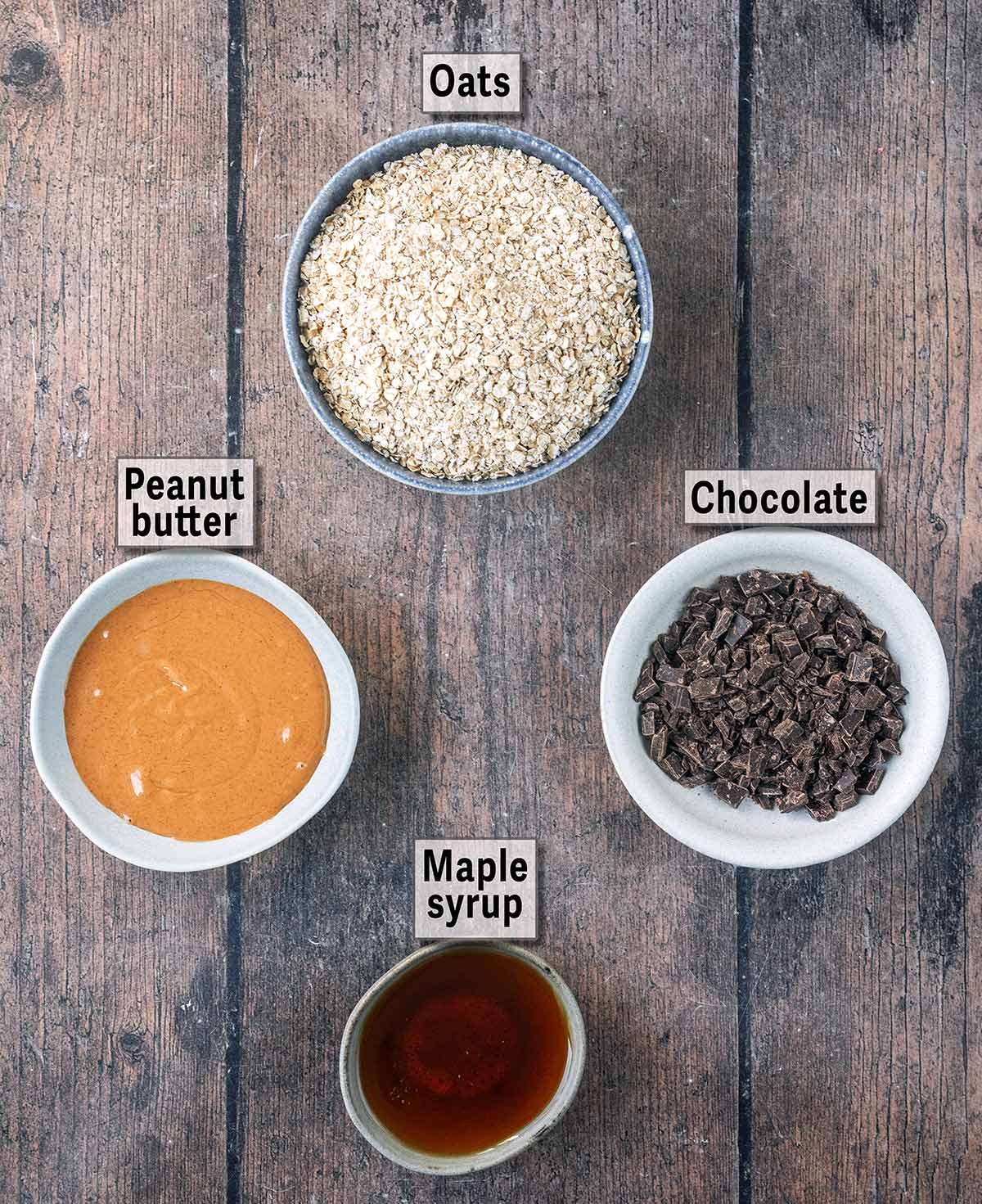All the ingredients needed for this recipe each with a text overlay label.