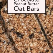 Peanut butter oat bars with a text title overlay.