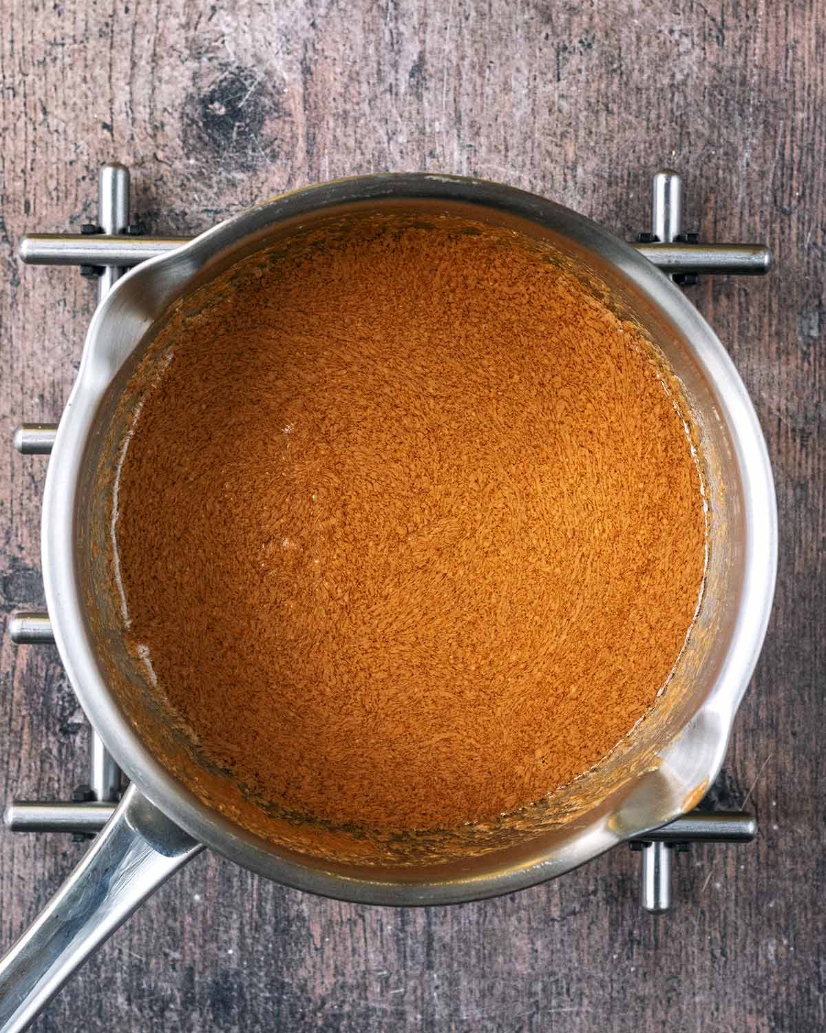 The peanut butter and maple syrup melted together.