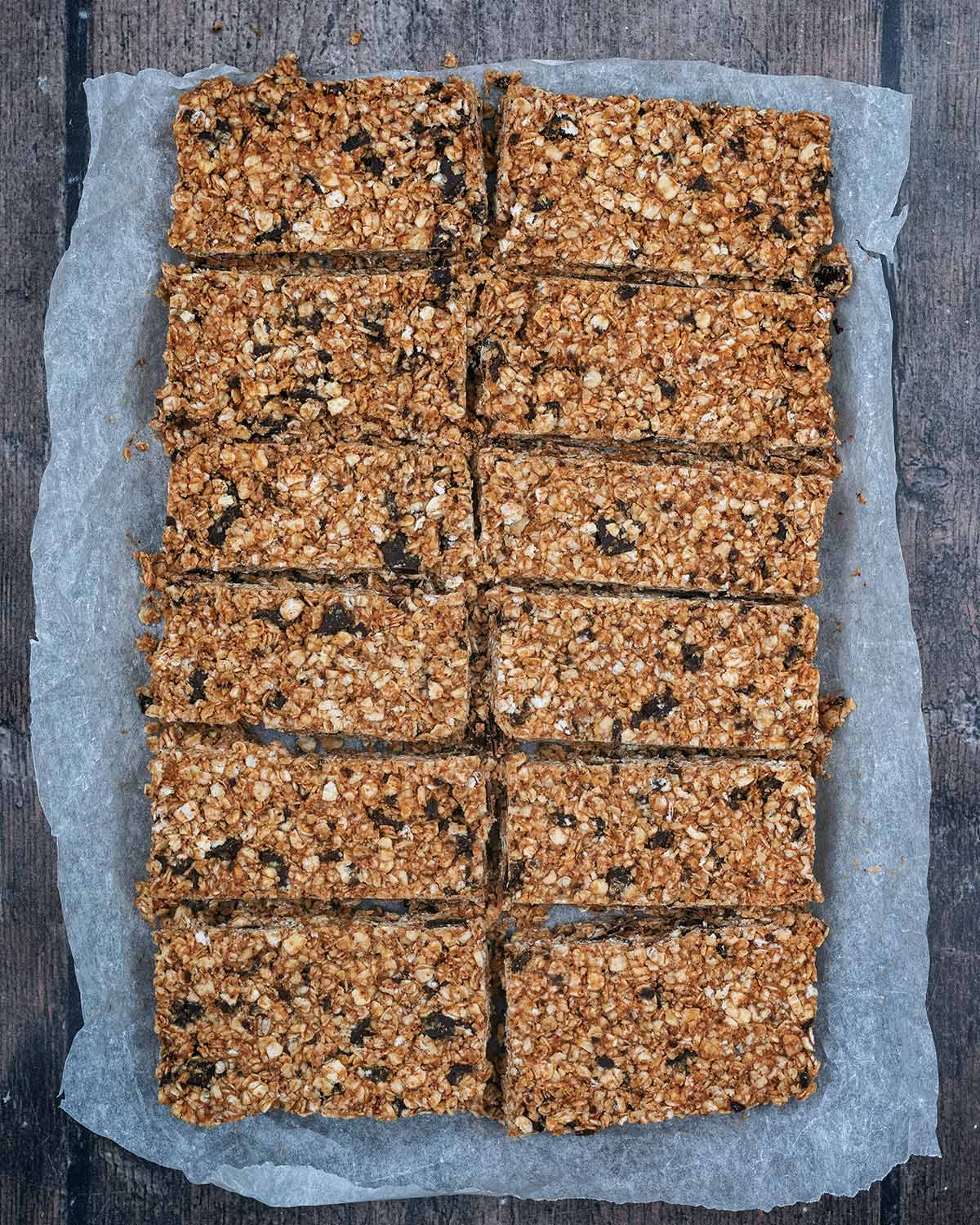 The mixture chilled and cut into twelve bars.