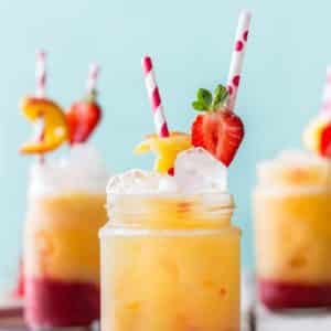 roasted peach strawberry fizz