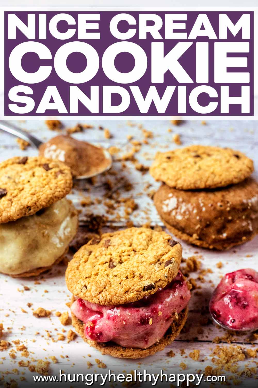 Nice Cream Cookie Sandwiches - Hungry Healthy Happy