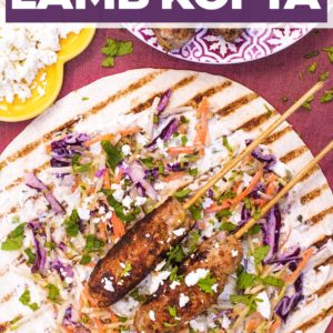 Veggie Packed Lab Kofta with a text title overlay.