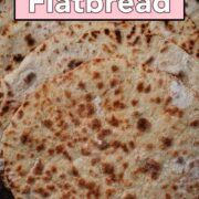 Homemade flatbreads with a text overlay title.