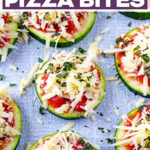 Courgette pizza bites with a text title overlay.