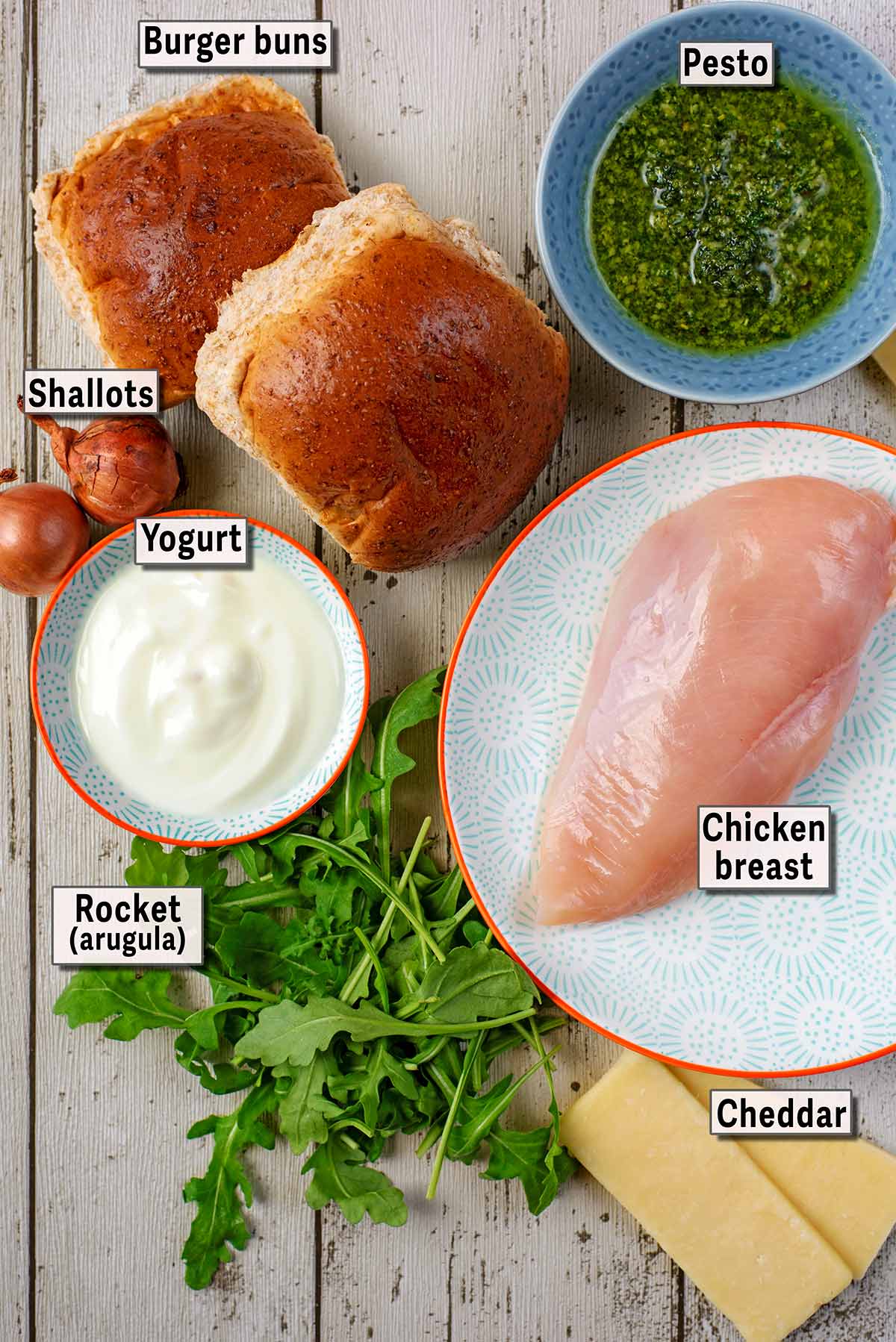 All the ingredients needed to make this recipe with text overlay labels.