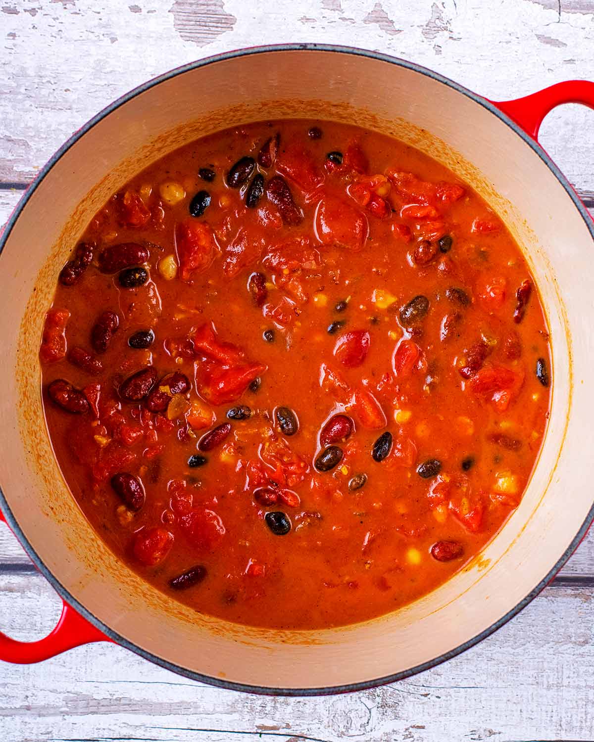 Cooked curry in the pan.