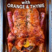 Honey roast duck with a text title overlay.