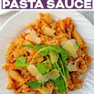 Slow cooker hidden vegetable pasta sauce with a text title overlay.