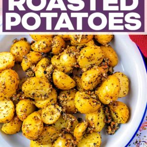 Italian Roasted Potatoes with a text title overlay.