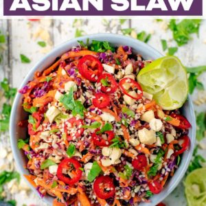 Crunchy Asian Slaw with a text title overlay.