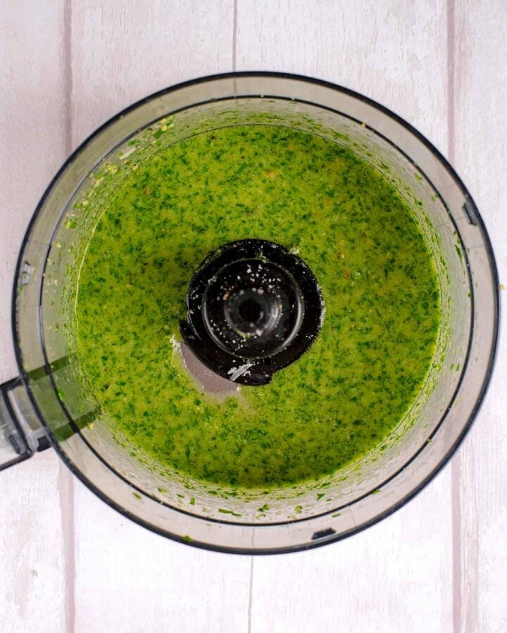 Oil added to the processor.