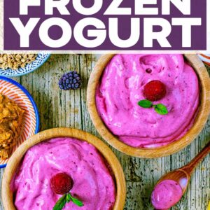 Healthy Frozen Yogurt with a text title overlay.