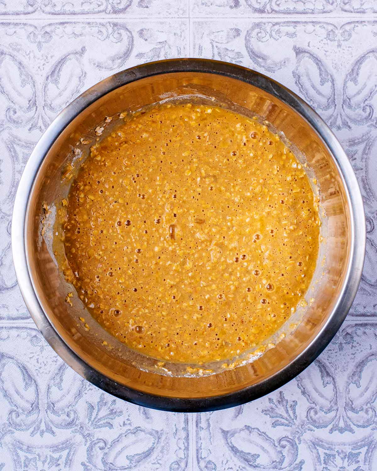 Everything combined in the bowl.