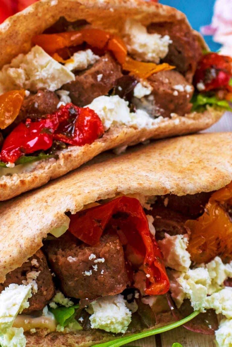 Stuffed Lamb Pita With Tzatziki Sauce - Hungry Healthy Happy