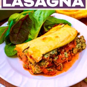 Low Carb Lasagna with a text title overlay.