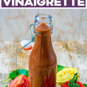 Tomato Vinaigrette with a text title overlay.