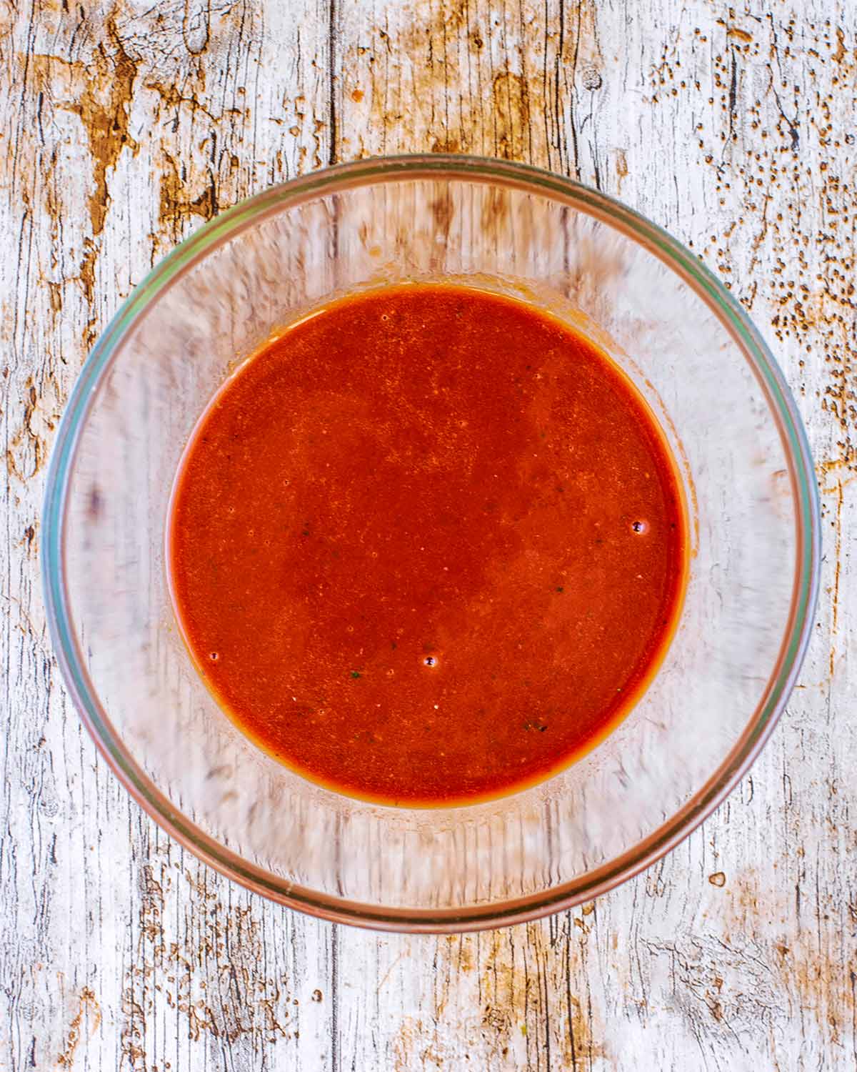 Tomato Vinaigrette in a glass bowl.