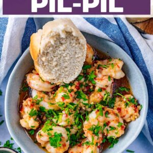 Gambas pil pil with a text title overlay.