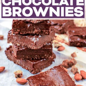 No bake brownies with a text title overlay.
