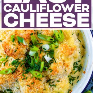 Easy Cauliflower Cheese with a text title overlay.