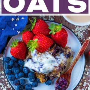 Easy Baked Oats with a text title overlay.