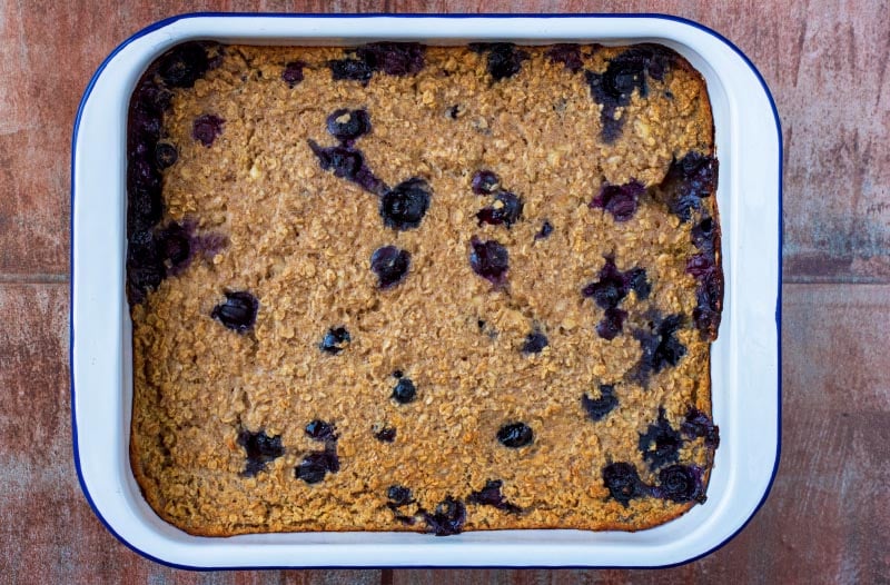 Easy Baked Oats in a large baking dish.